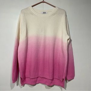 525 BORN IN BKLYN Sweater Womens Large Pink ombre Long Sleeve Cotton‎